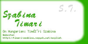 szabina timari business card